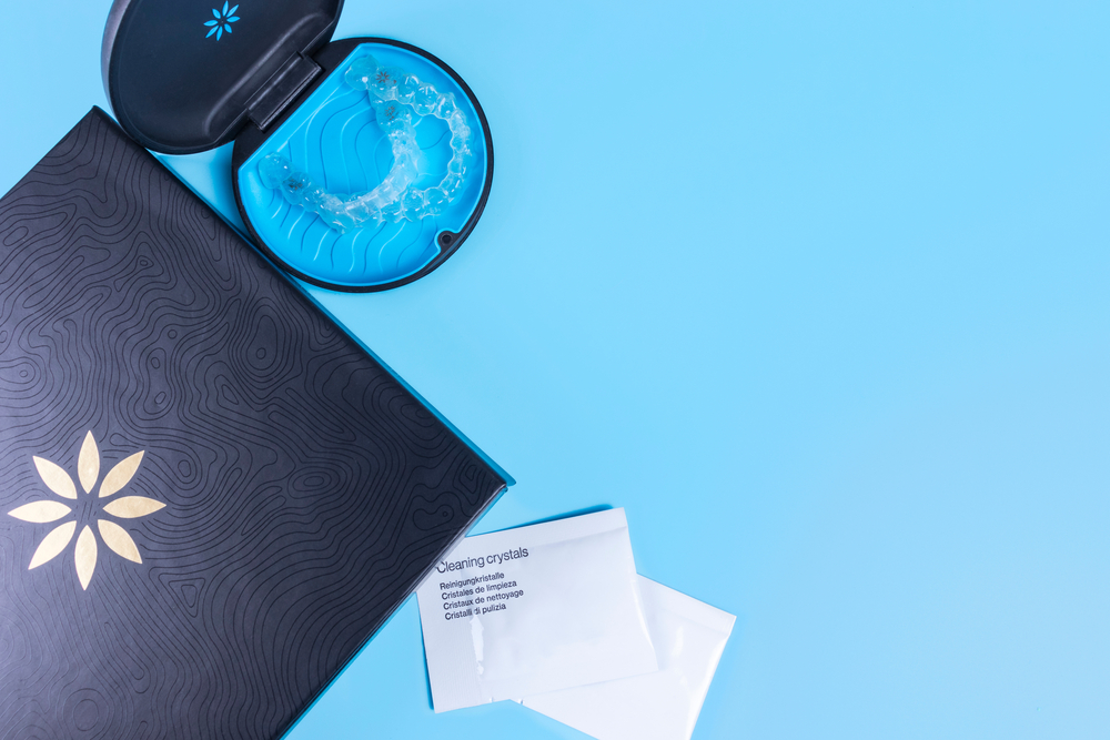 Invisible,Transparent,Aligners,Invisalign,Blue,Package,With,A,Box,,Clear-plastic